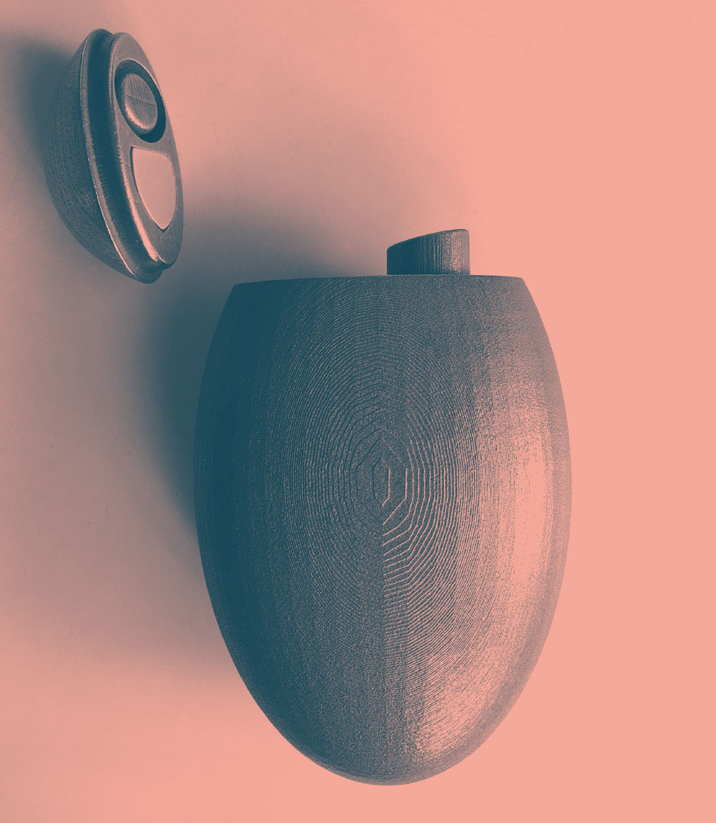 A photograph of a flask designed and fabricated by The Findings