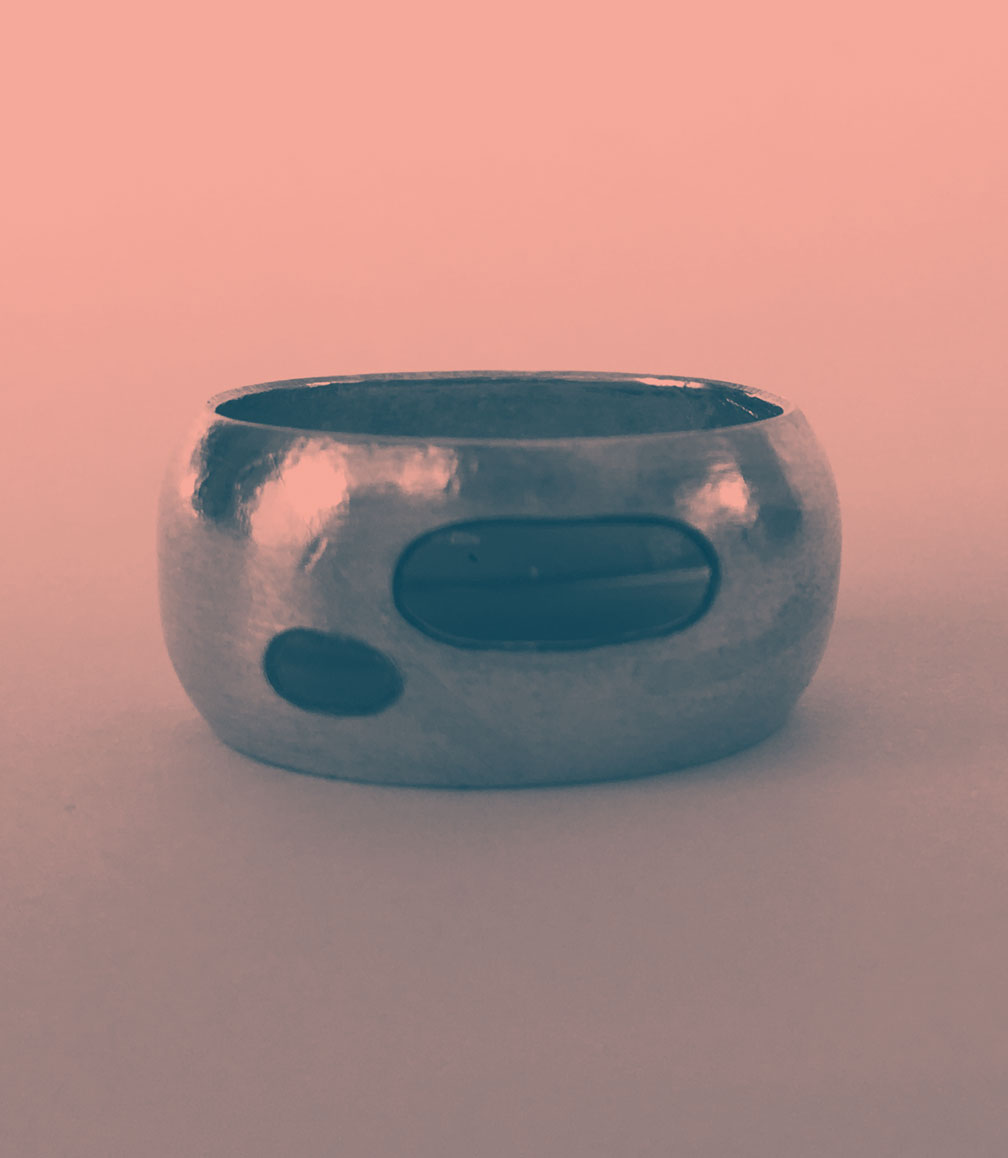 A photograph of a ring designed and fabricated by The Findings